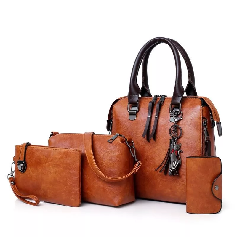 New-4pcs-Set-High-Quality-Ladies-Handbags-Female-PU-Leather-Shoulder-Messenger-Bags-Women-Composite-Bags