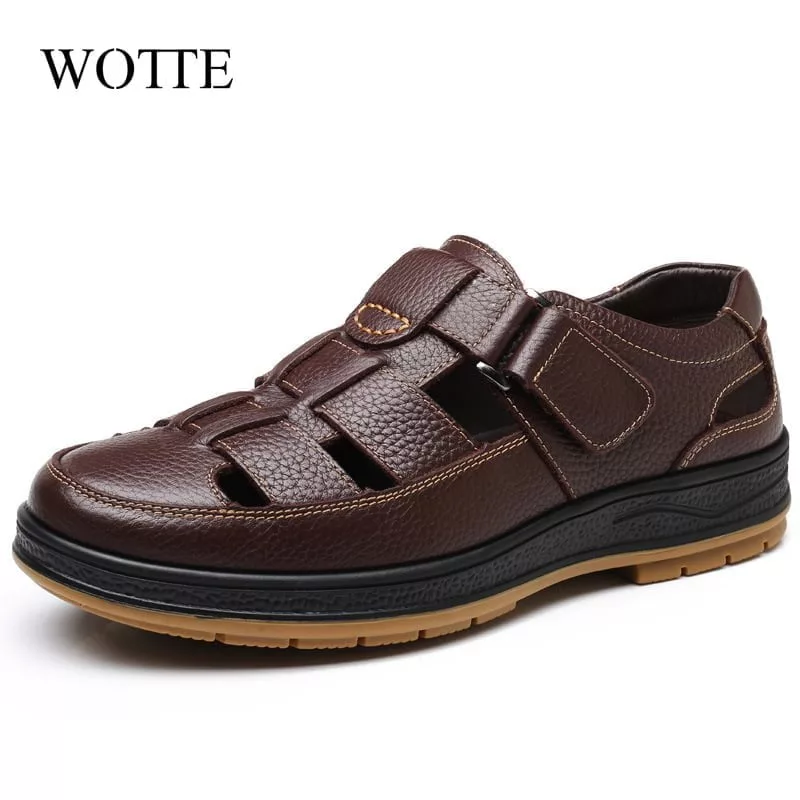 WOTTE-Classic-Sandals-Men-Genuine-Leather-sandaliasHollow-Out-Casual-Shoes-Comfortable-Solid-Outdoor-Mens-Shoes-zapatos
