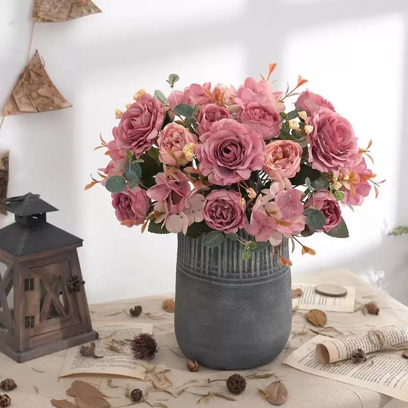 Artificial-Flowers-Retro-Silk-Rose-Bouquet-Hydrangea-Peony-Vintage-Bride-Holding-Fake-Flower-Home-Wedding-Decoration