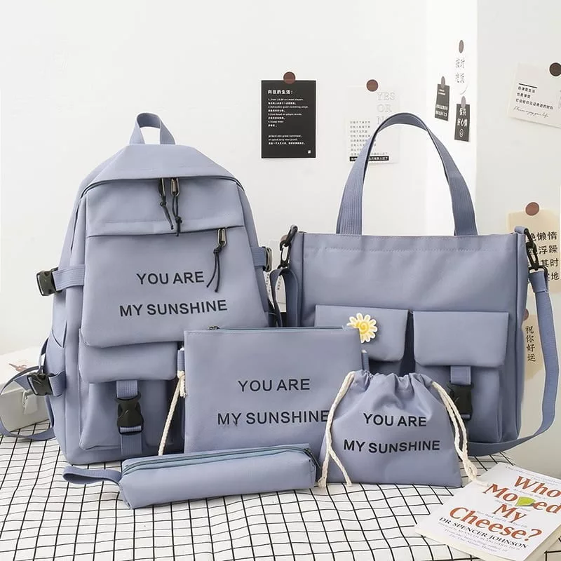 New-5Piece-Set-Schoolbags-for-Teenage-Girls-Women-Backpack-2021-Canvas-Travel-Back-pack-Student-notebook