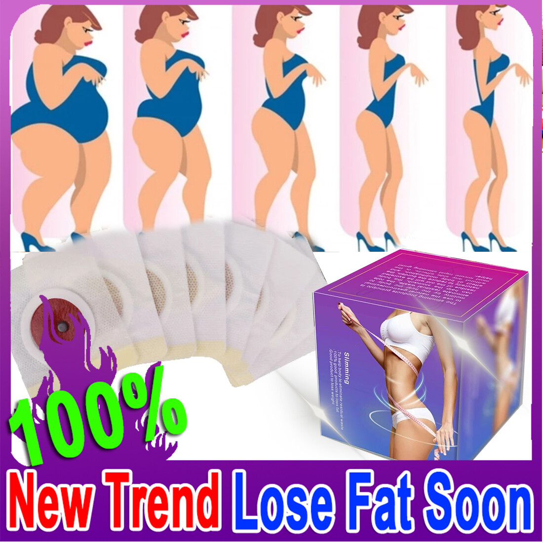 100pcs-Strongest-Fat-Burning-Cellulite-Slimming-Diets-patch-Weight-Loss-Products-Detox-Face-Lift-Decreased-Appetite