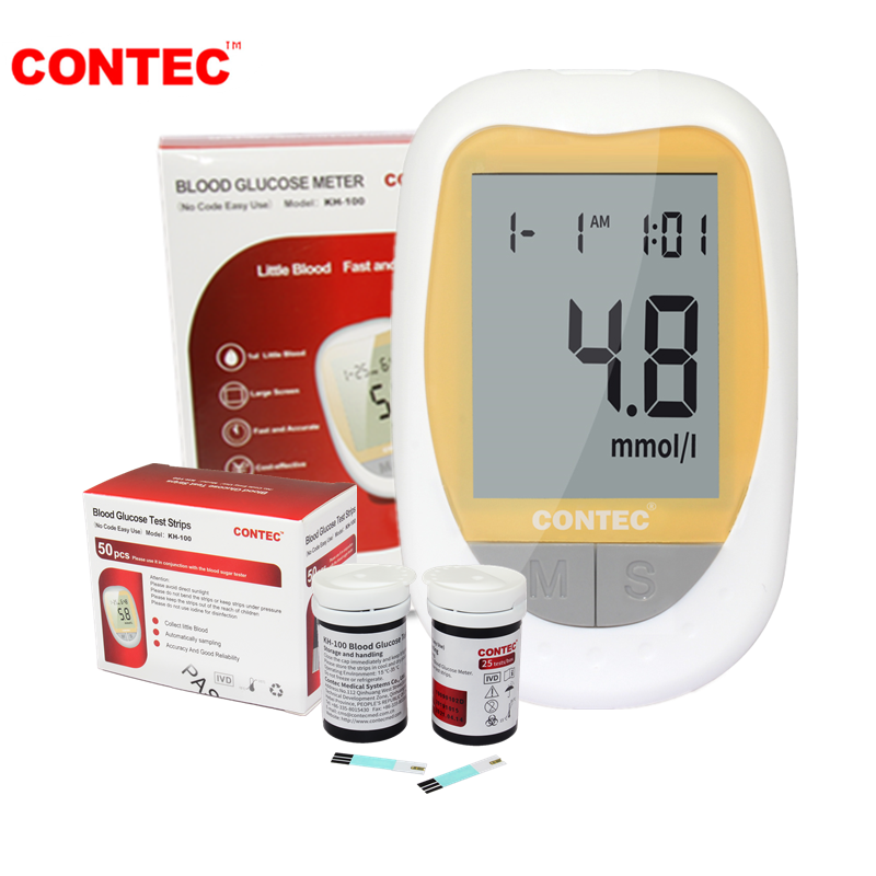 CONTEC-Blood-Glucose-Meter-Tester-50-100-Pcs-of-Test-Strips-Lancets-Medical-Blood-Sugar-Meter